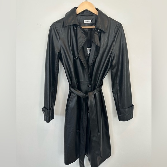The Reset Jackets & Blazers - R Label Leather Vegan Double Breasted Trench Coat